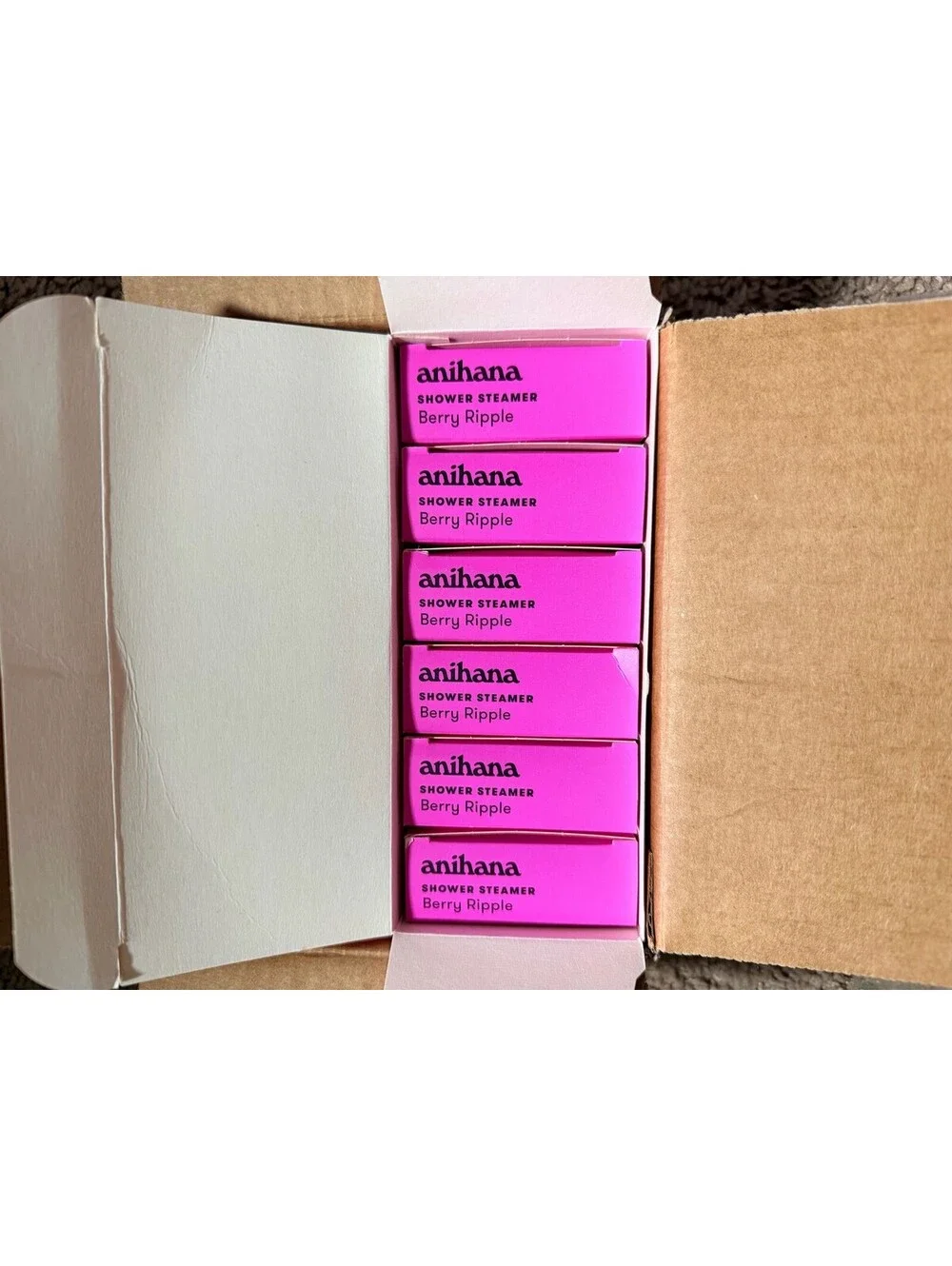 Lot of 12 Anihana Berry Ripple Shower Steamers Raspberry Vanilla 1.76oz